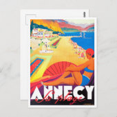 Annecy France Vintage Reise Postkarte (Vorne/Hinten)