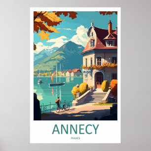 Annecy Frankreich Nationaler Ski-Reiseplakat Vinta Poster
