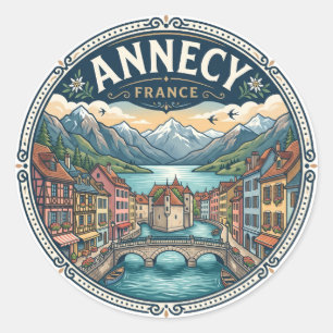 Annecy Frankreich Runder Aufkleber