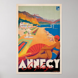 Annecy Frankreich Vintage-Reiseposter Poster