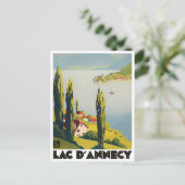 Annecy Lake France Vintage Reise Postkarte (Stehend Vorderseite)