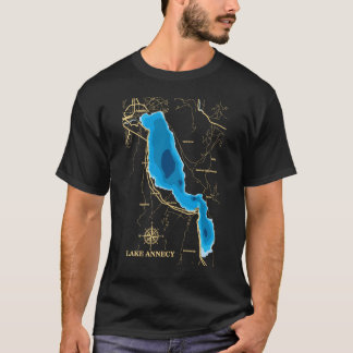 Annecy Lake Map, Frankreich Souvenir für Naturlieb T-Shirt