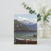 Annecy See mit Bergen im Hintergrund Postkarte (Stehend Vorderseite)