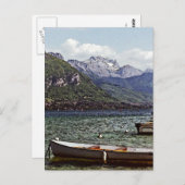 Annecy See mit Bergen im Hintergrund Postkarte (Vorne/Hinten)