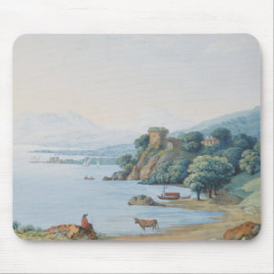 Annecy See mit Schloss durch Karl Ludwig Hackert Mousepad