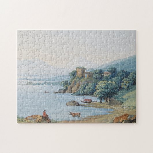 Annecy See mit Schloss durch Karl Ludwig Hackert Puzzle (Horizontal)