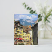 Annecy und Alpen im Sommer, Savoie, Frankreich Postkarte (Stehend Vorderseite)