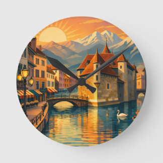 Annecy Ville Runde Wanduhr