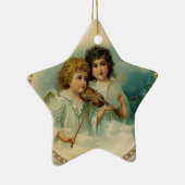 Annehmbar - zwei kleine musikalische Engel Keramik Ornament (Rechts)