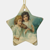 Annehmbar - zwei kleine musikalische Engel Keramik Ornament (Links)