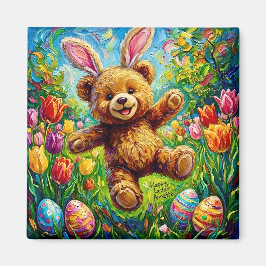 ANNETTE ~ TEDDY BUNNY ~ Ostereier hoppeln ~  Magnet (Vorne)