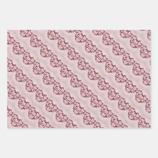 Annie 3D Pink Hearts Wrapping Paper Set Geschenkpapier Set (Vorderseite)