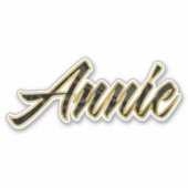 Annie black gold Lettering Aufkleber Sticker (Vorderseite)