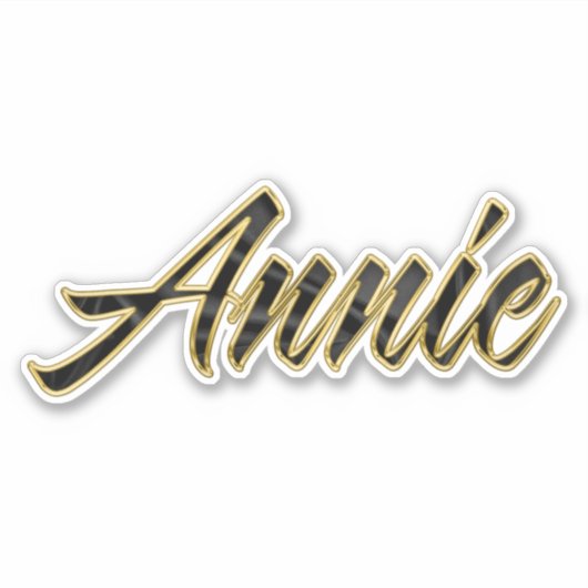 Annie black gold Lettering Aufkleber Sticker (Vorderseite)