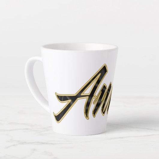 Annie black gold Lettering Latte Tasse (Linke Ecke)