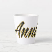 Annie black gold Lettering Latte Tasse (Vorderseite)