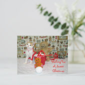 Annie Cat Gingerbread Weihnachten Postkarte (Stehend Vorderseite)