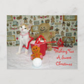 Annie Cat Gingerbread Weihnachten Postkarte (Vorderseite)