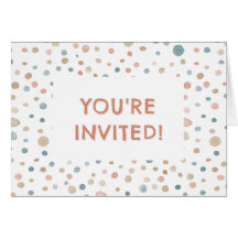 Annie Confetti Watercolor Dots Birthday Invite