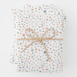 Annie Confetti Watercolor Dots Wrapping Paper Geschenkpapier Set