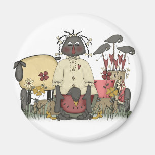 Annie Doll Sheep & Crows Magnet
