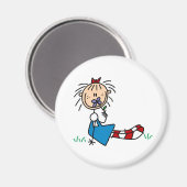 Annie in Gras mit Blume Magnet (Vorderseite/Rückseite)