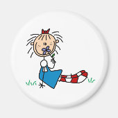 Annie in Gras mit Blume Magnet (Vorne)