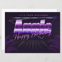 Annie Name Vorname lila retro Karte Geburtstag