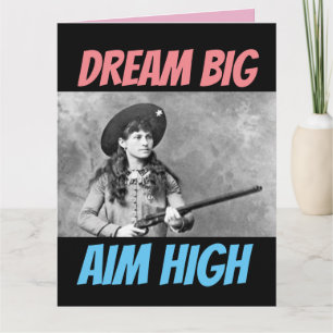 ANNIE OAKLEY AIMING GUN, GEBURTSTAG GREETING CARDS KARTE