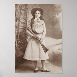 Annie Oakley Holding A Rifle - 1899 Poster
