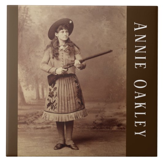 Annie Oakley Sharpshooter Keramik Tile Fliese (Vorderseite)