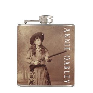 Annie Oakley Sharpshooter Vinyl umwickelte Flasch Flachmann