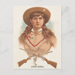 Annie Oakley Vintag Lithograph Portrait Postkarte