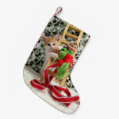 Annie & the Elf - Katze / Kitten Weihnachts-Strump Kleiner Weihnachtsstrumpf (Vorderansicht (hängend))