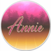 Annie Vorname Name golden pink Aufkleber Sticker (Vorderseite)