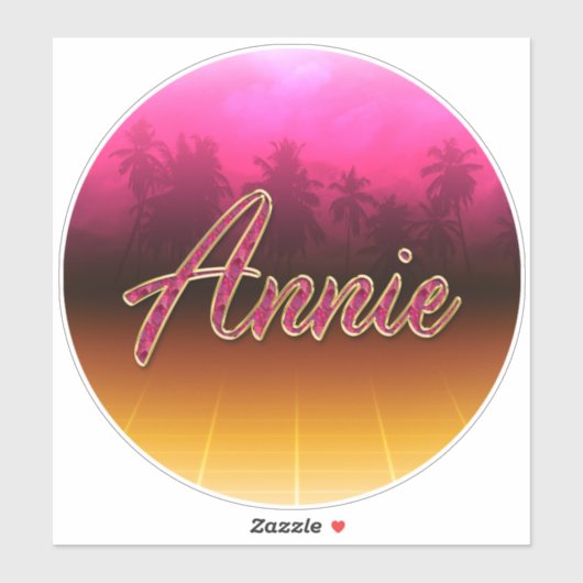Annie Vorname Name golden pink Aufkleber Sticker (Blatt)