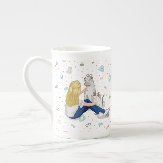 Anniepaddington Knochen-China-Tasse - Kunst durch Porzellantasse (Links)