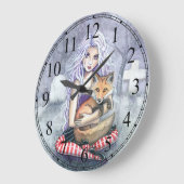 Annie's Fox Fairytale Fantasy Gothic Art Clock Große Wanduhr (Winkel)
