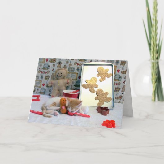 Annie's Gingerbread Cookies ( Cat / Kitten ) Feiertagskarte (Vorderseite)