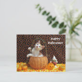 Annies merkwürdige Halloween-Katze verschieben Postkarte (Stehend Vorderseite)