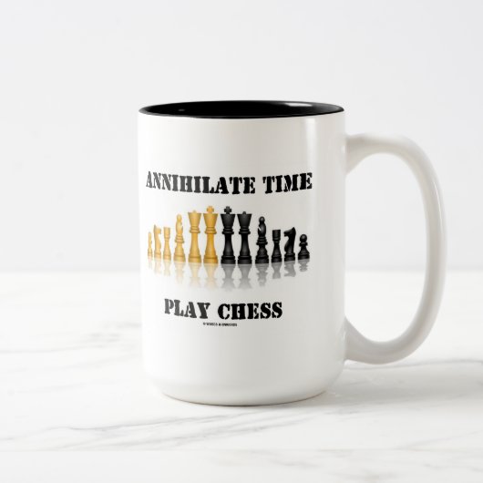 Annihilate Time Play Schach (Reflektives Schach-Se Zweifarbige Tasse (Rechts)