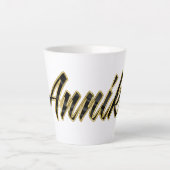 Annika black gold Lettering Latte Tasse (Vorderseite)