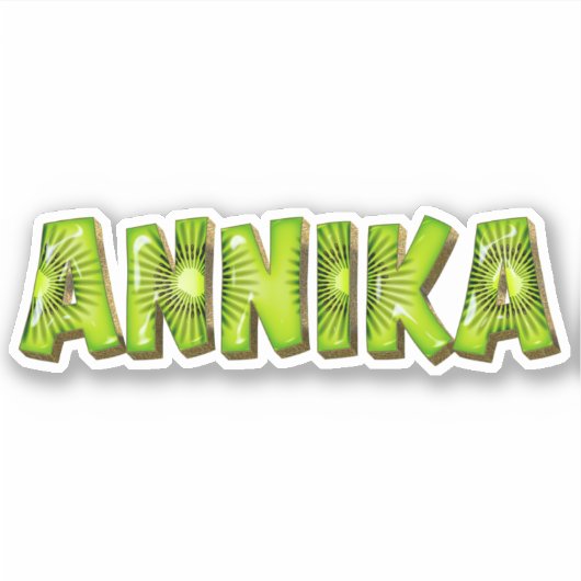Annika Name Kiwi Design Aufkleber Sticker (Vorderseite)