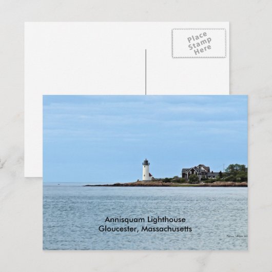 Annisquam Lighthouse Postcard Postkarte (Vorne/Hinten)