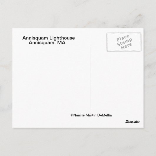 Annisquam Lighthouse-Postcard Postkarte (Rückseite)