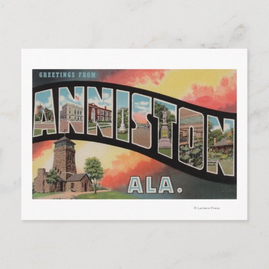 Anniston, Alabama - Große Buchstabenszenen Postkarte (Vorderseite)