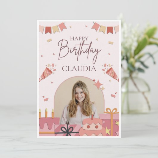 ANNIVERSAIRE EINLADUNG (Stehend Vorderseite)