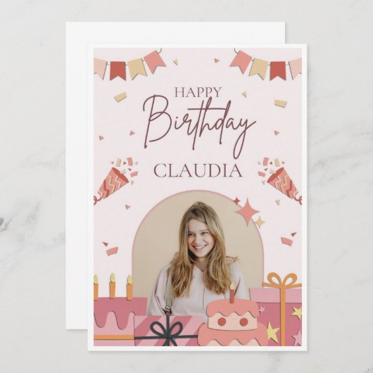 ANNIVERSAIRE EINLADUNG (Vorne/Hinten)