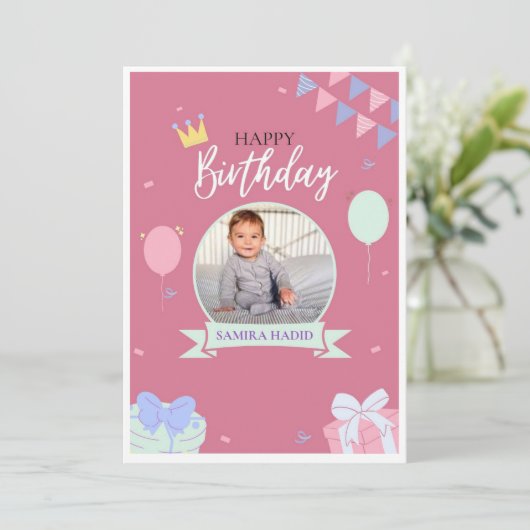 ANNIVERSAIRE EINLADUNG (Stehend Vorderseite)