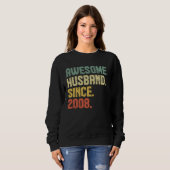 Anniversary Awesome Husband Since 2008 Retro Sweatshirt (Vorne ganz)
